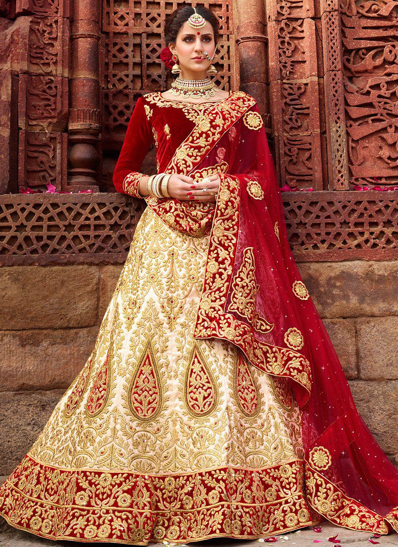 off white bridal lehenga