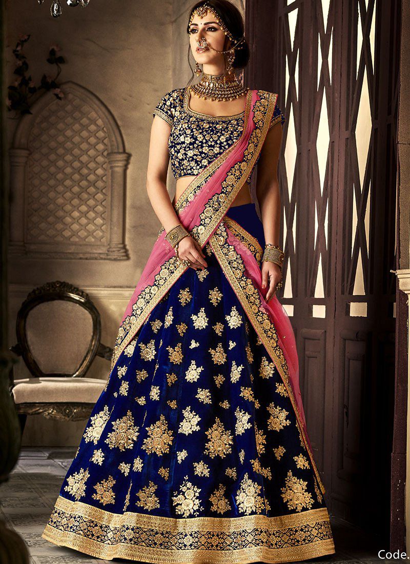 royal blue lehenga online