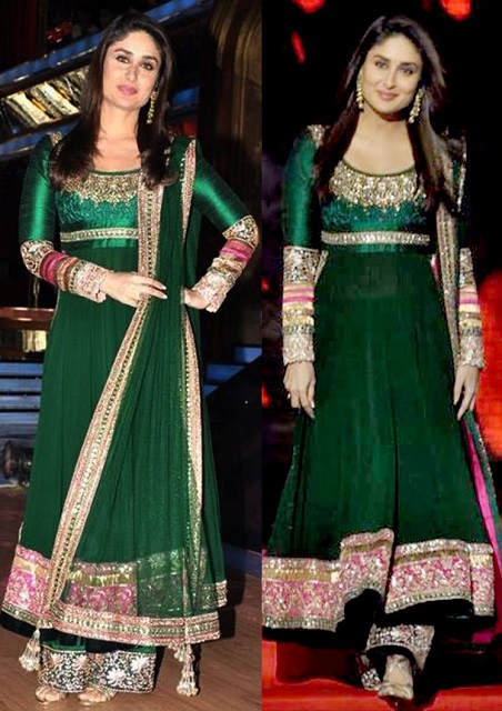 green colour anarkali