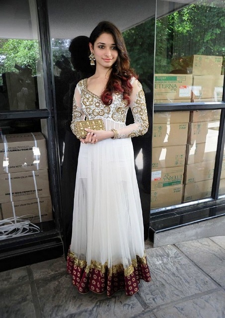 full white anarkali