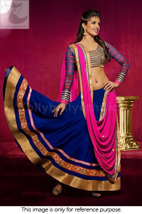 priyanka chopra blue lehenga
