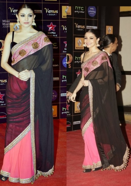 anushka sharma golden saree