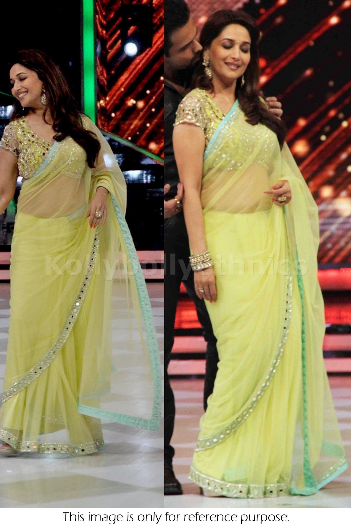madhuri dixit in yellow lehenga