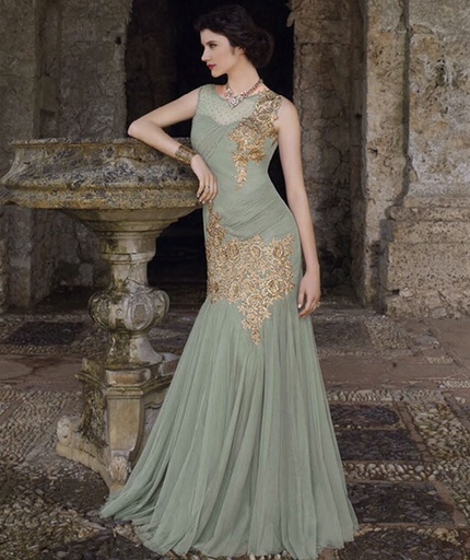 sage wedding dress