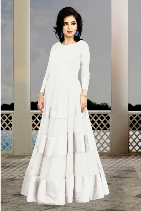 net and satin gown