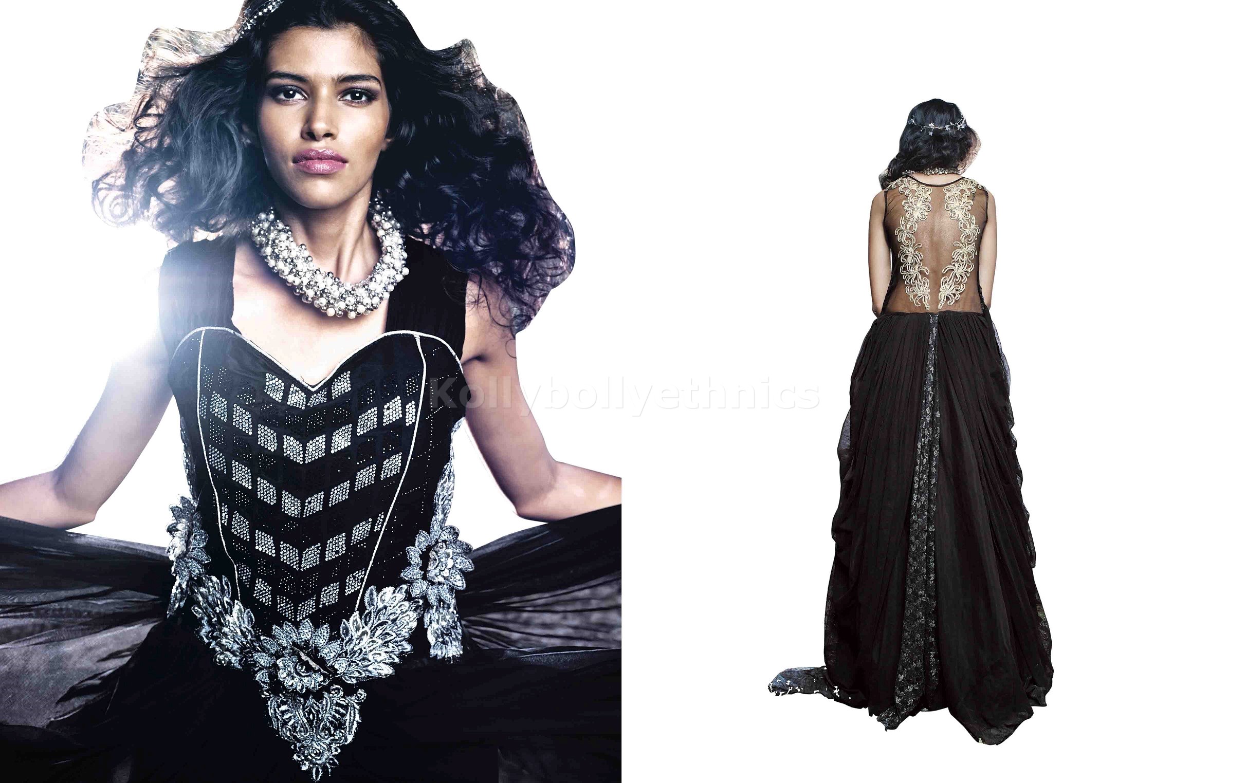 gown design in black colour