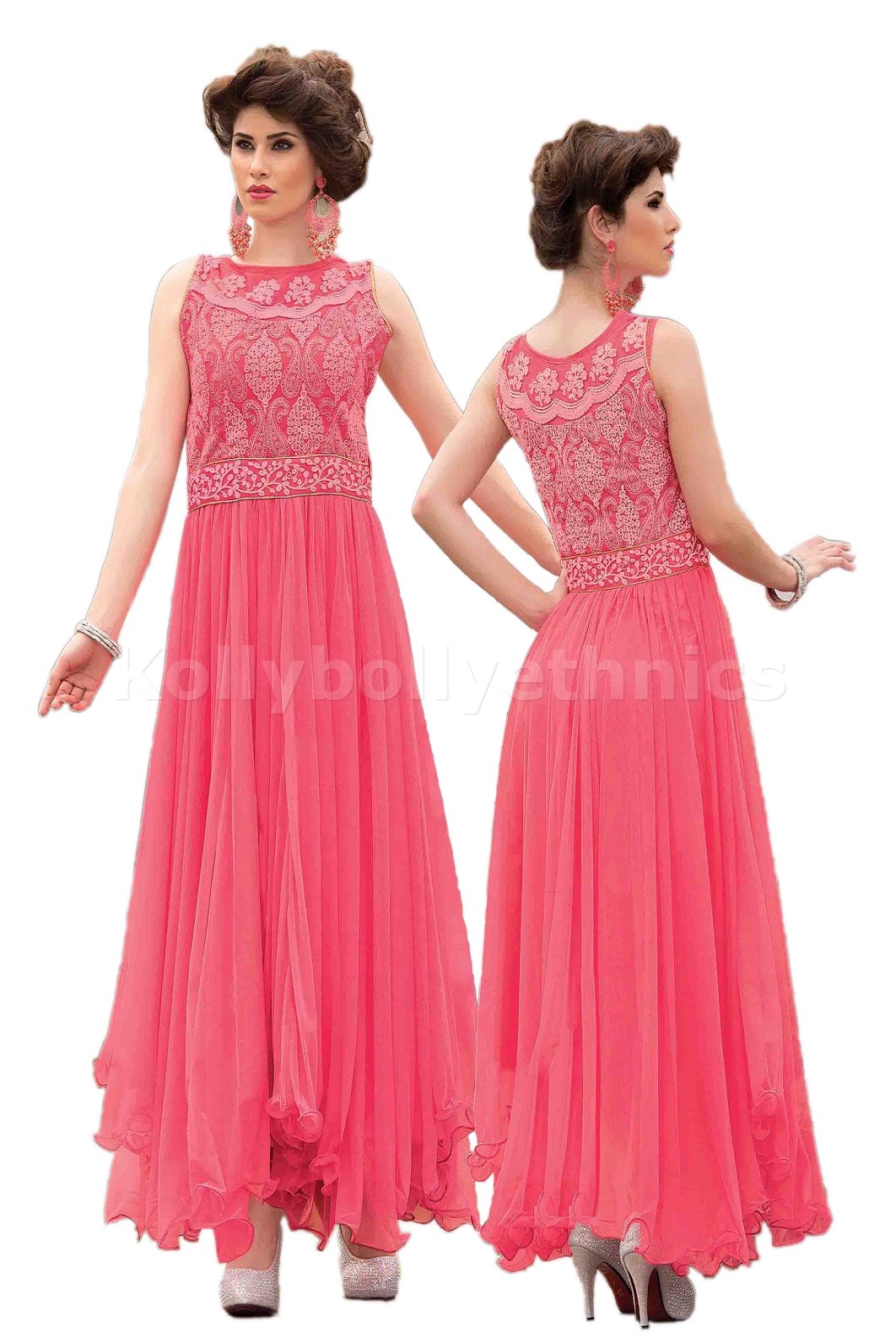 pink designer gown