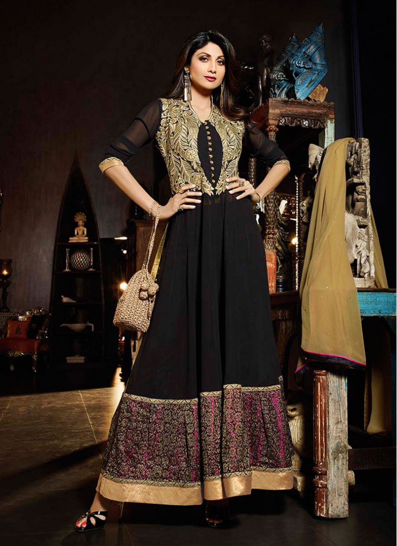 anarkali dress with jacket