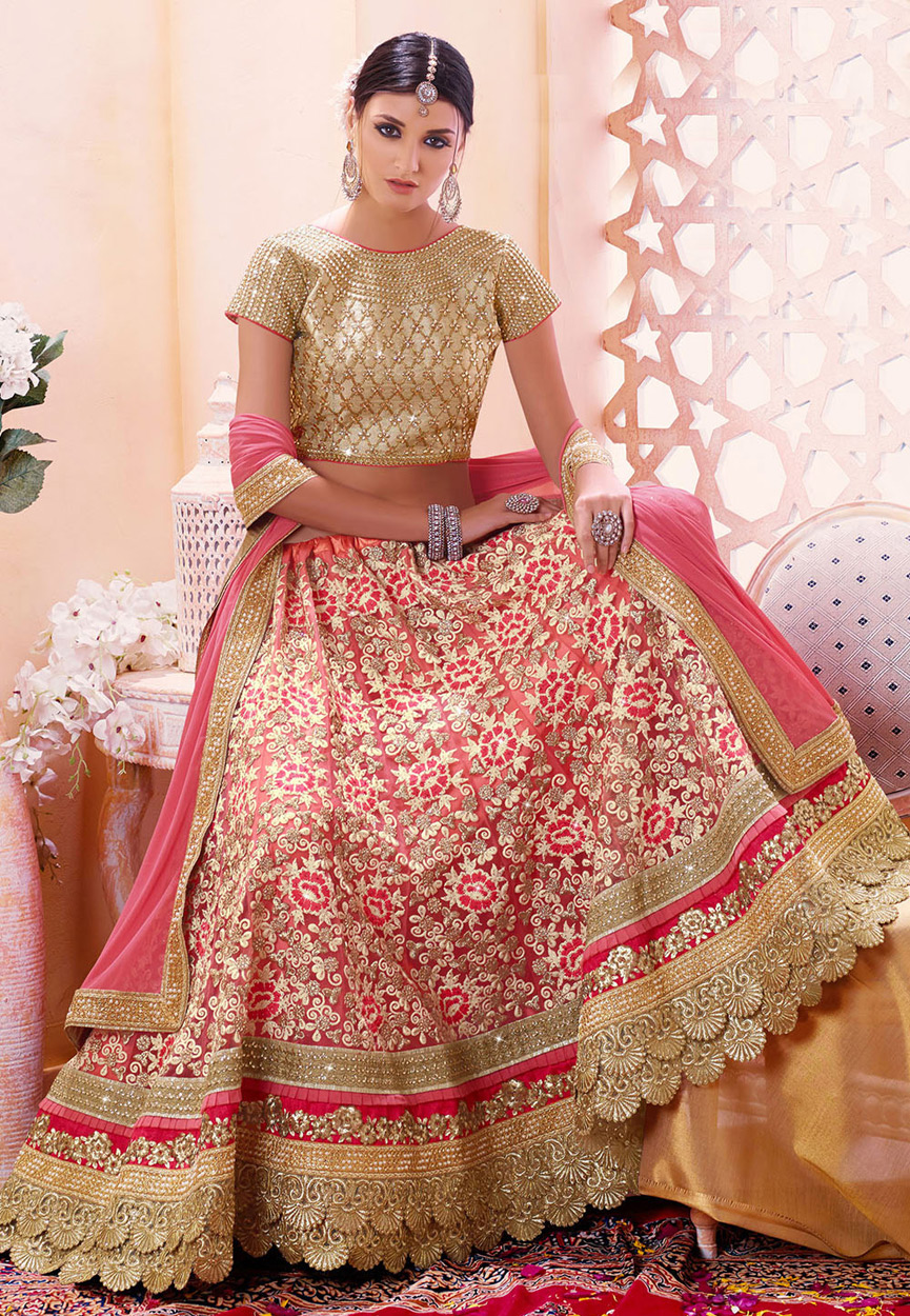 bridal lehenga pink