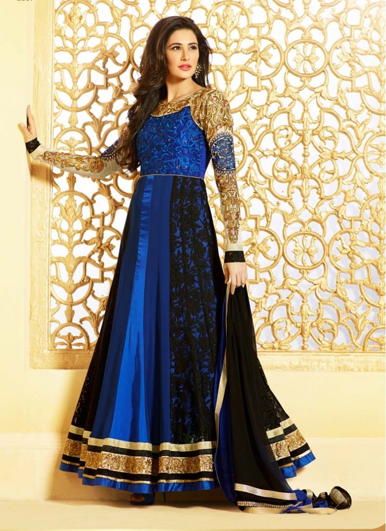 blue frock suit design