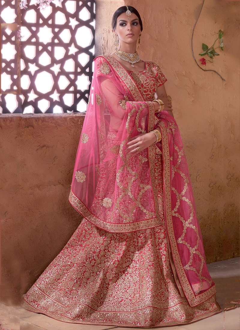 raw silk bridal lehenga