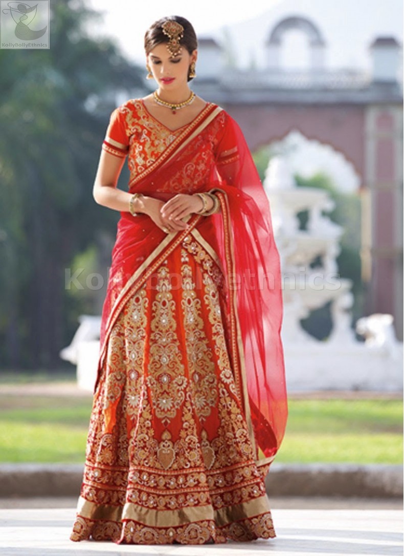 lehenga choli orange colour
