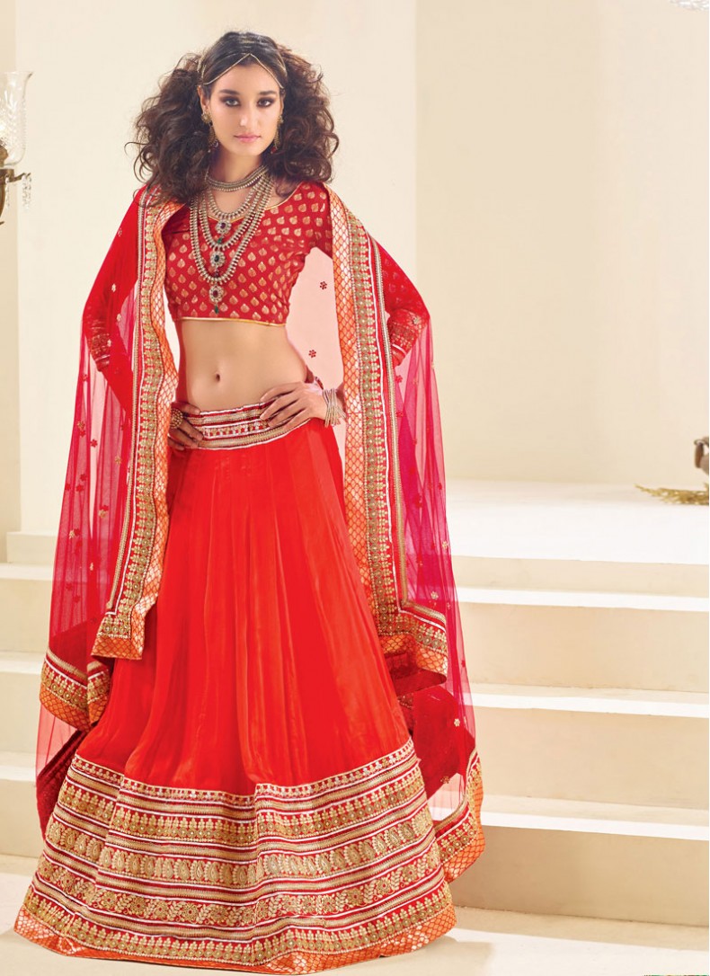 chiffon lehengas