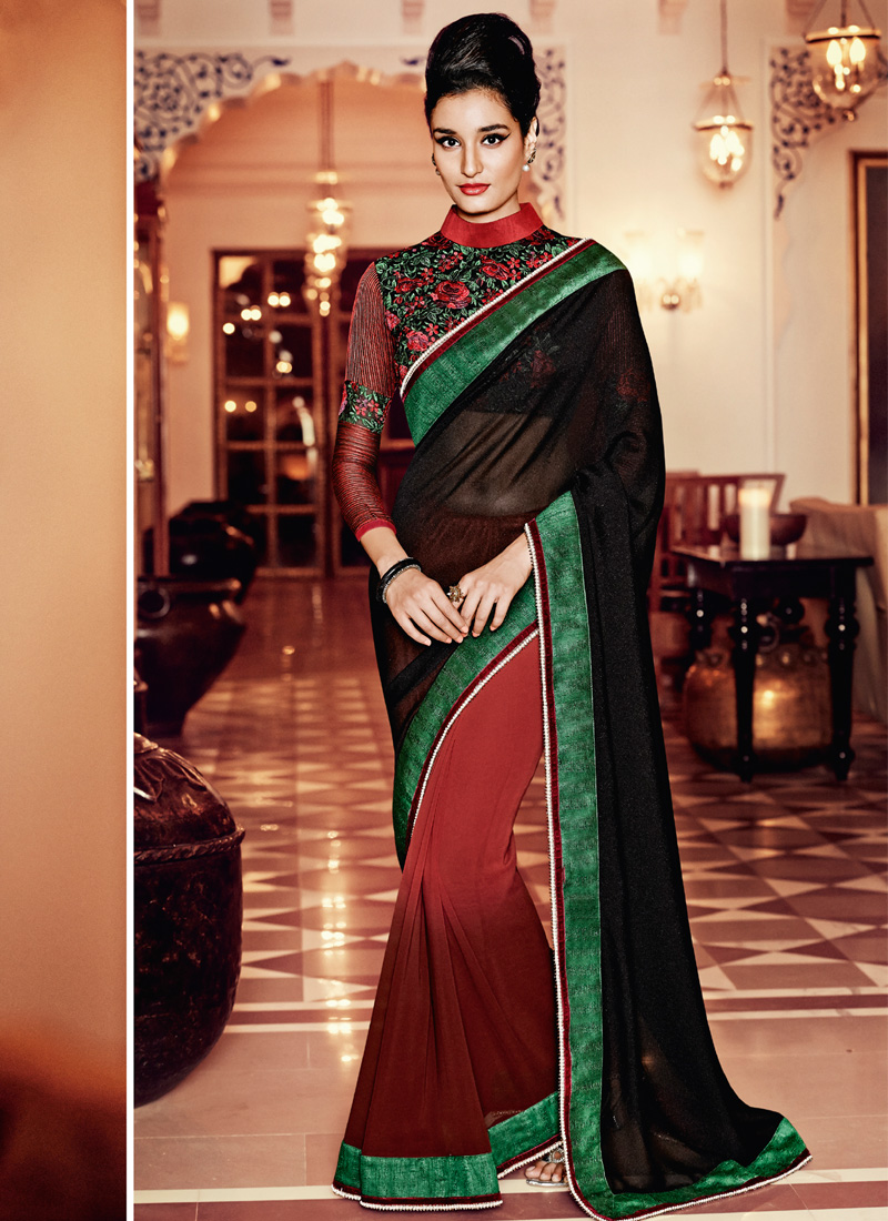 night party saree designs
