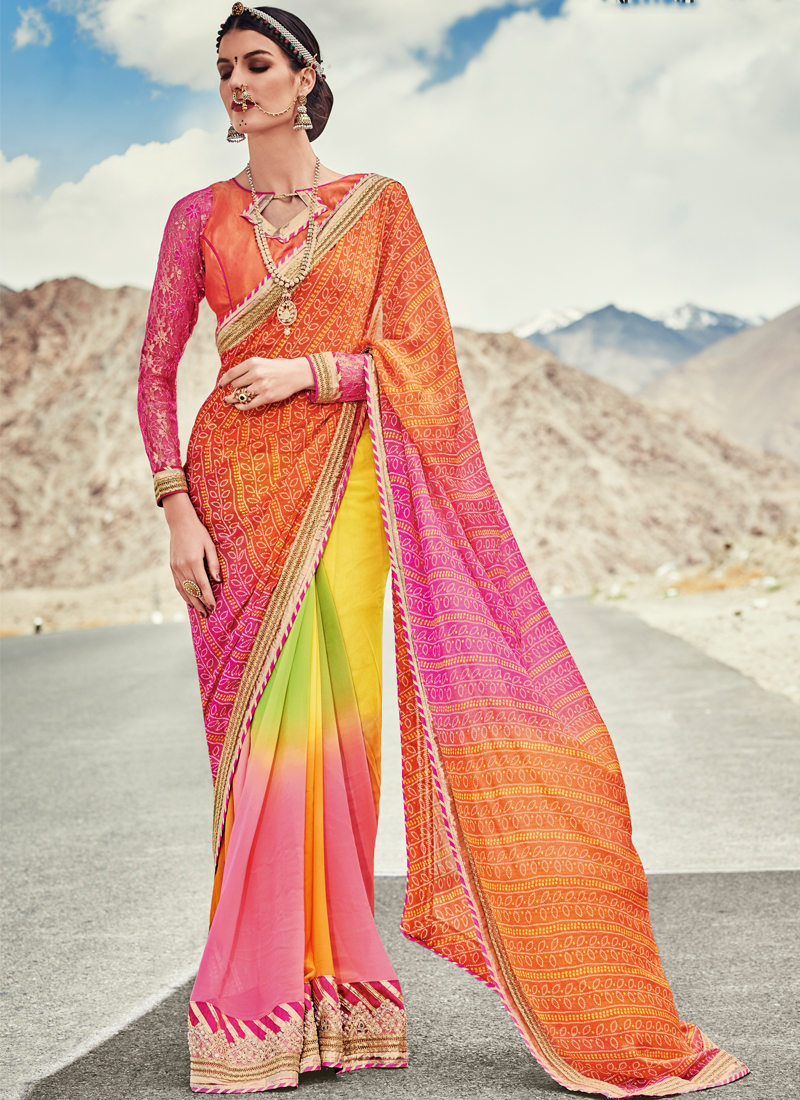 party wear saree pattern