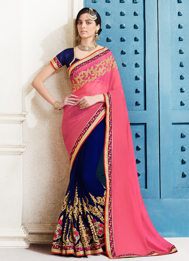 party wear embroidery saree