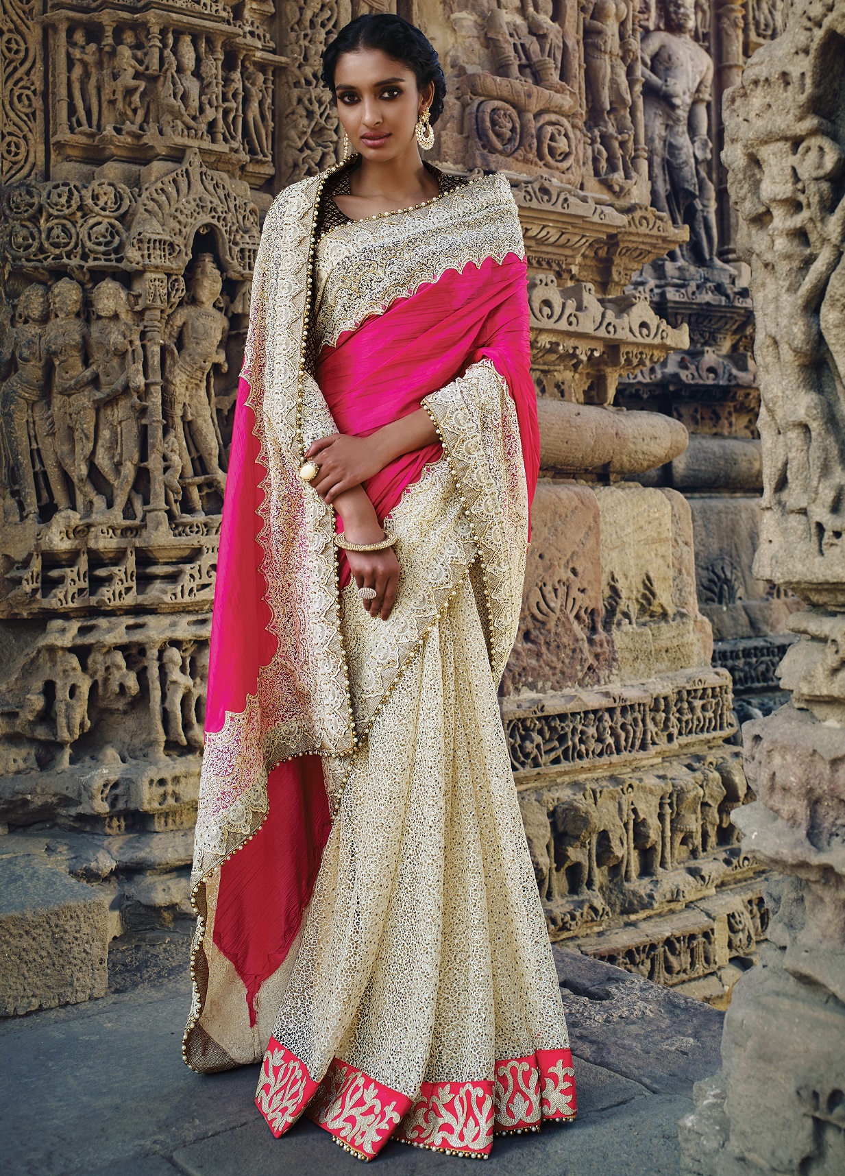 white sarees for wedding online