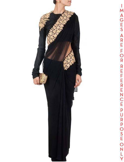 black saree work