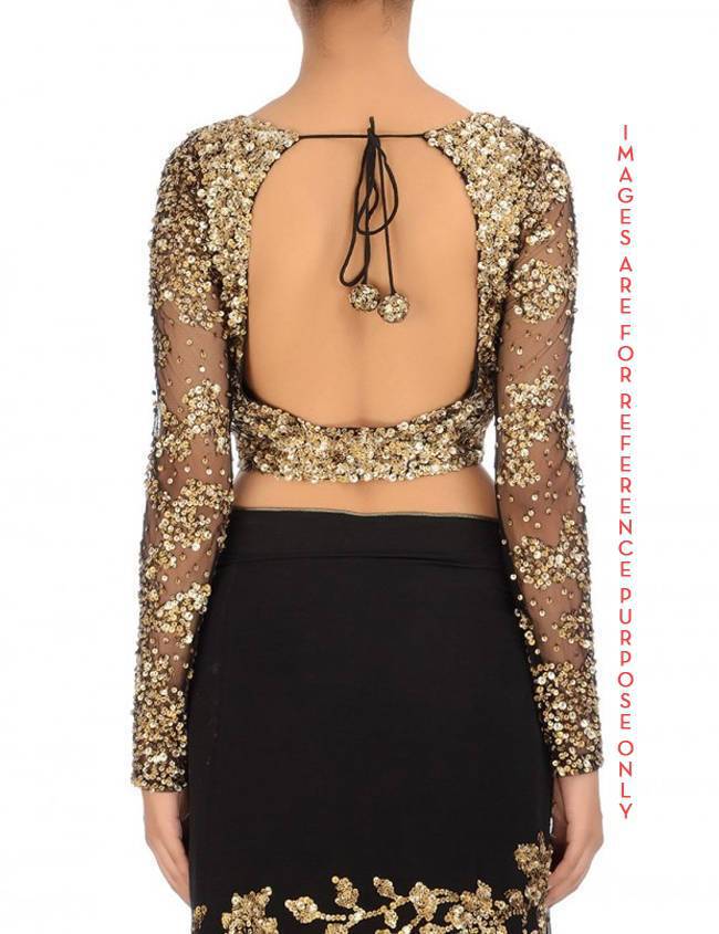 blouse design for sequin saree