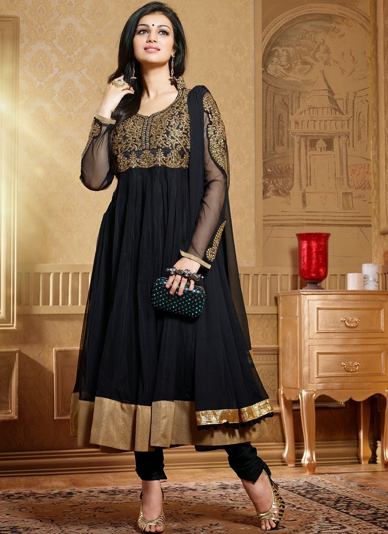 full black anarkali