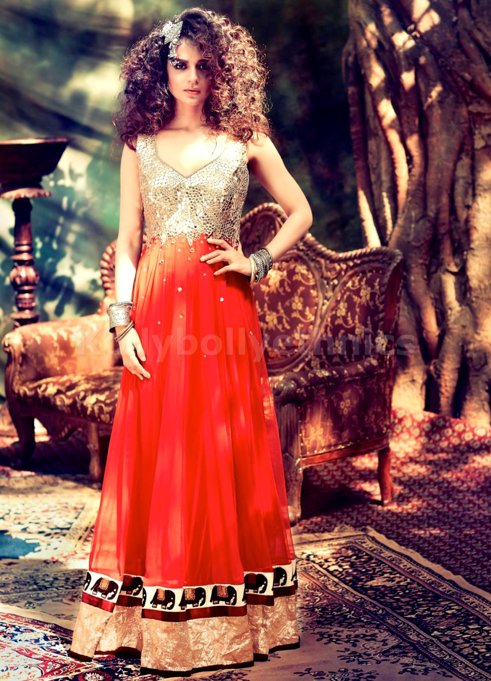 mirror work anarkali suit
