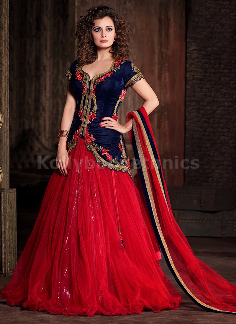 gown and lehenga