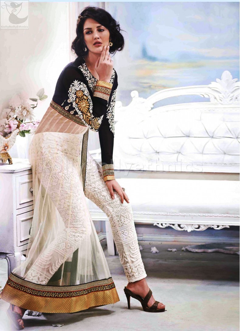 white net salwar kameez designs
