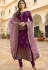 purple jacquard embroidered straight churidar suit 3701