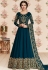 blue shade georgette embroidered long anarkali suit 8187