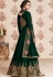 dark green georgette embroidered long anarkali suit 8185