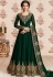 dark green georgette embroidered long anarkali suit 8185