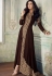 brown georgette heavy embroidered front slit trouser style suit 8207