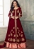 maroon pink georgette embroidered front slit anarkali suit 8205