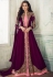 purple pink georgette embroidered jacket style suit 8203