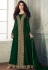 green georgette embroidered front slit trouser style suit 8202