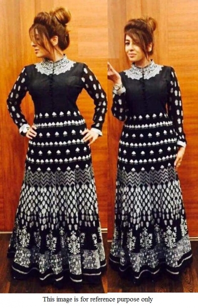 Bollywood model black  georgette anarkali