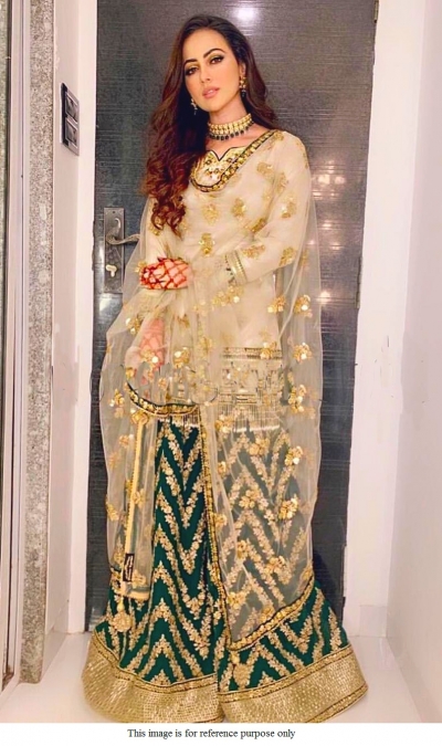 Bollywood SanaKhan Inspired off white sharara set