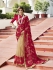 Red Cream Art Silk party wear saree 60545