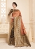 Light Brown Black Linen Silk party wear saree 60489