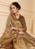 Grey Brown Linen Silk party wear saree 60490