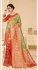 Green Red Linen Silk party wear saree 60491