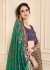 Green Blue Linen Silk party wear saree 60493