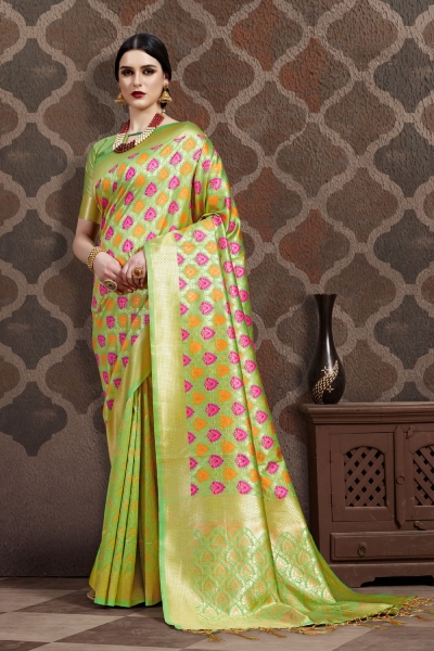 Light Green Silk party wear saree 56649