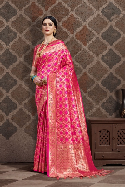 Pink Silk party wear saree 56650