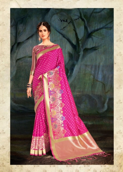 Magenta Banarasi Silk party wear saree 55512