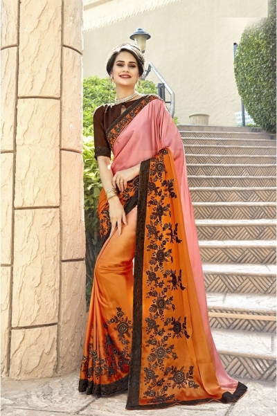 Shaded designer fancy party wear saree 75011