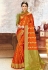 Orange kanjivaram saree with blouse 68178