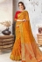 Orange kanjivaram festival wear saree 68179