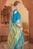 Aqua blue banarasi saree with blouse 60848