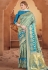 Aqua blue banarasi saree with blouse 60848